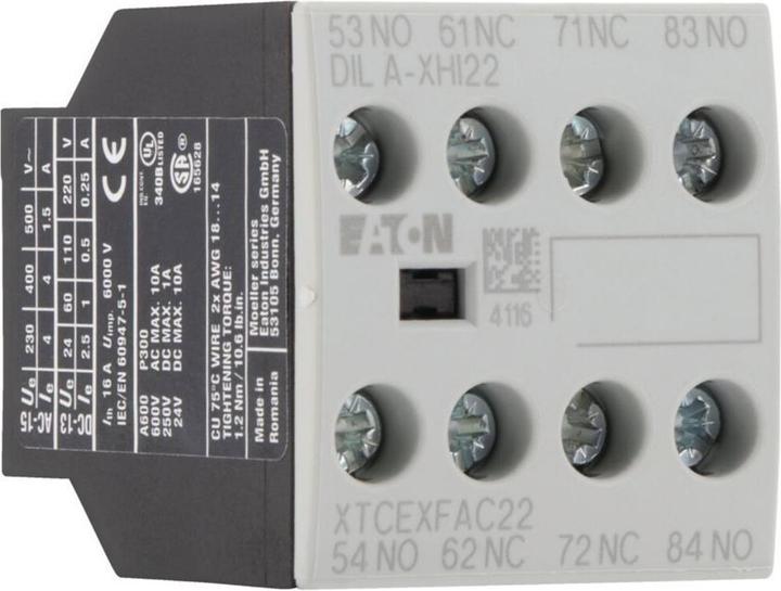 Actual product image Eaton Auxiliary contact block 2 NO contacts 2 NC contacts