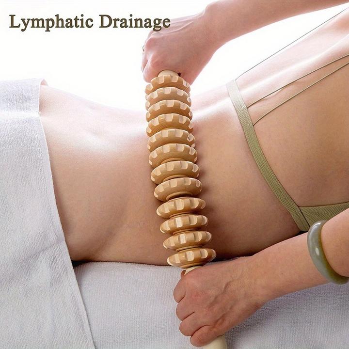 Image du produit PhoneLook Rouleau de massage en bois naturel anti-cellulite pour muscles et tissus profonds drainage lymphatiq