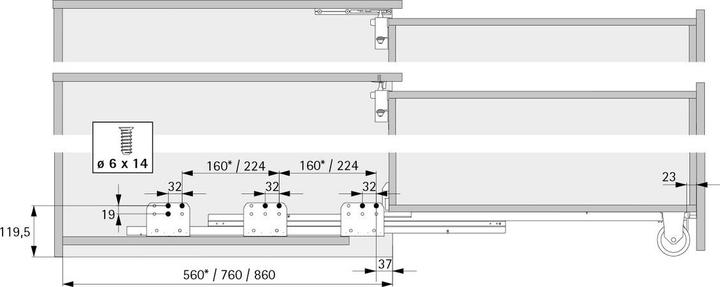 Image du produit Hettich Coulisse Quadro Big Duplex