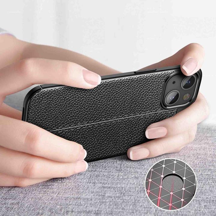 Actual product image Cadorabo TPU Cover Faux Leather Structure (Apple iPhone 13)