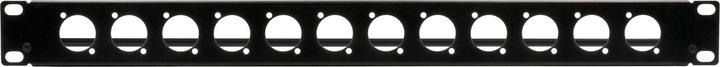 Actual product image Exsys 19" Rack panel, 1U, 12x D-type (XLR), with lacing bar (Accessories)
