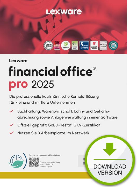 Lexware financial office pro 2025 Download Jahresversion (365-Tage) (3 User, 12 Monate)