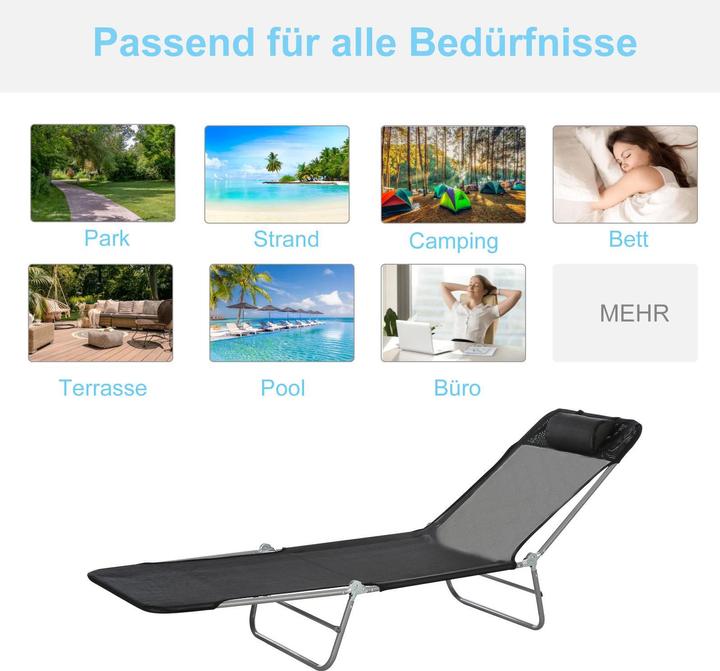 Image du produit Outsunny Chaise longue de jardin (182 cm)