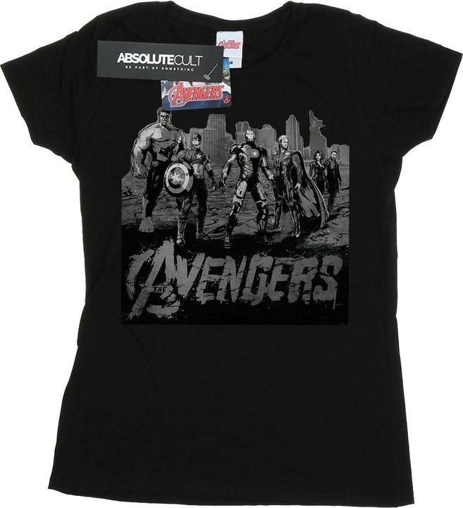 Actual product image Womens/Ladies Avengers Mono Team Art Cotton T-Shirt (XL)