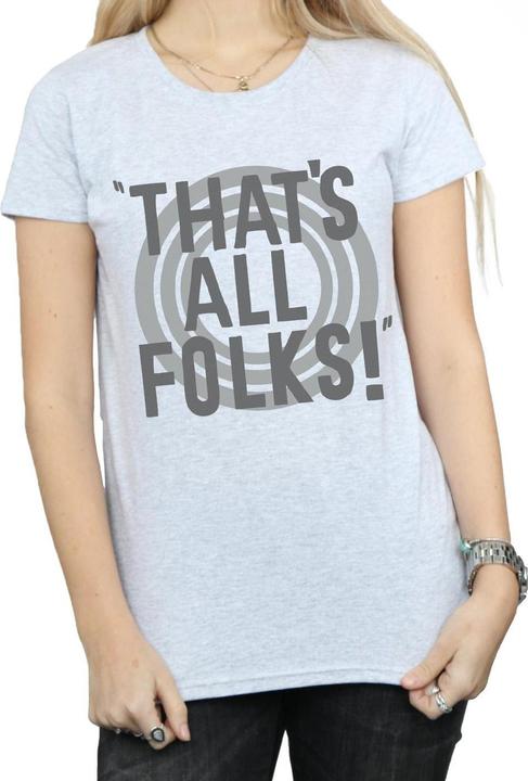 Immagine prodotto Looney Tunes That's All Folks Text Maglietta Donna (M)