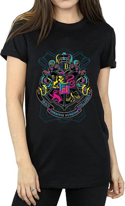 Immagine prodotto Maglietta Boyfriend in cotone con stemma di Hogwarts Donna/Ladies (XL)