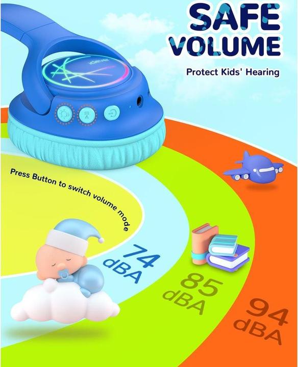 Image du produit Iclever Headphone Kids BT & Cable LED