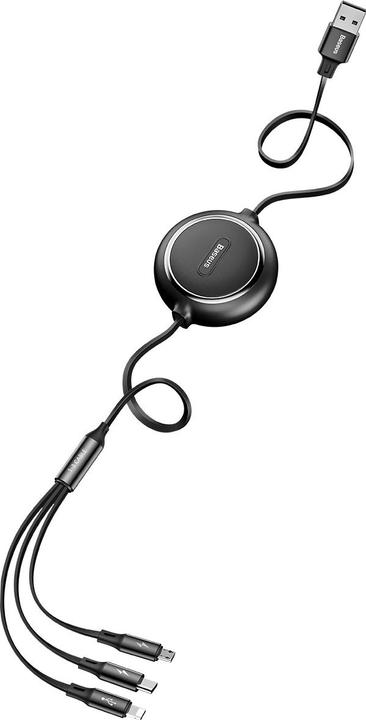 Actual product image Baseus 3in1 extendable cable (1.20 m, USB 3.2 Gen 1)