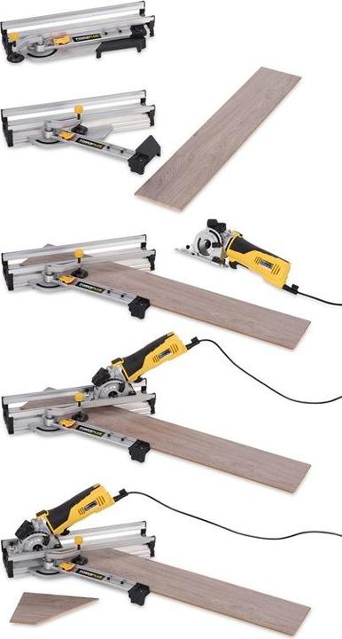 Produktbild Powerplus POWX1365MB Kreissäge - 600W - 89mm - Inkl. Laser, Absaugung, 3 Kreissägeblätter und Gehrungslade