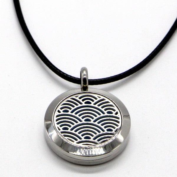 Actual product image Zen Arôme Fragrance jewellery necklace with pendant No.53 for essential oil, perfume (Stainless steel, Leather)