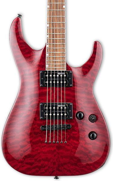 Actual product image ESP LTD MH-200QM NT STBC Electric Guitar with Cable (Electric guitar, Jatoba, Mahogany maple neck)