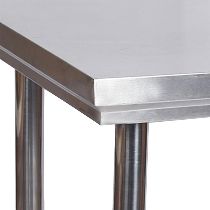 Actual product image Wiltec Stainless steel worktable Gastro stainless steel table with upstand 100x60x85cm (60 cm, 100 cm)