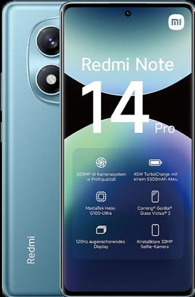 Productafbeelding Xiaomi Redmi Note 14 Pro (256 GB, Oceaanblauw, 6.67", Dubbele SIM, 200 Mpx, 4G)