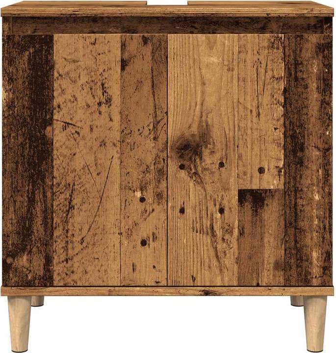Produktbild VidaXL Waschbeckenunterschrank Unterschrank Badschrank Badmöbel Altholz-Optik (58 x 33 x 60 cm)