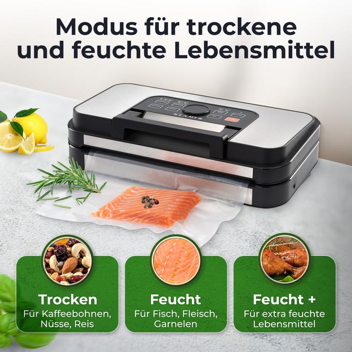 Actual product image KLAMER Premium Vakuumiergerät für Lebensmittel - Vakuumierer für trockene & feuchte Lebensmitte…