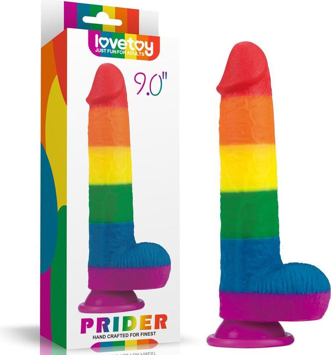 Actual product image Lovetoy Dildo Prider Liquid Silicone 9"