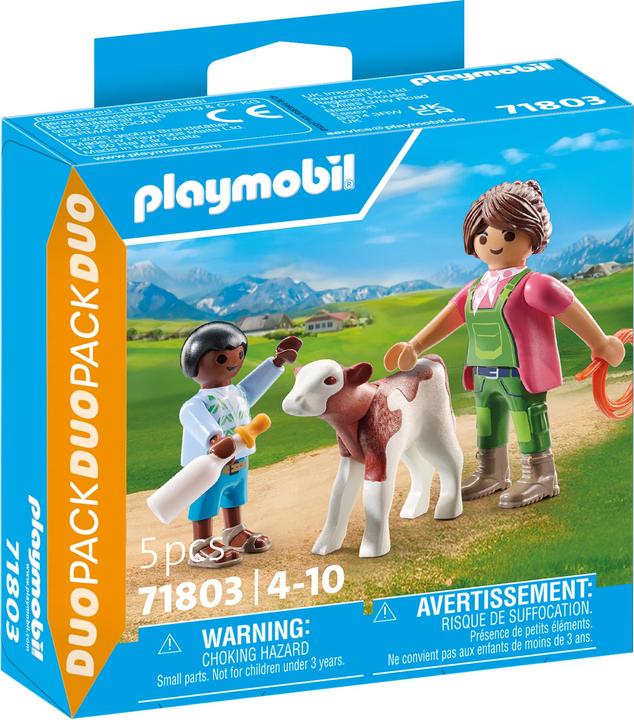 Actual product image Playmobil 71803 Farmer's wife with child and calf (71803)