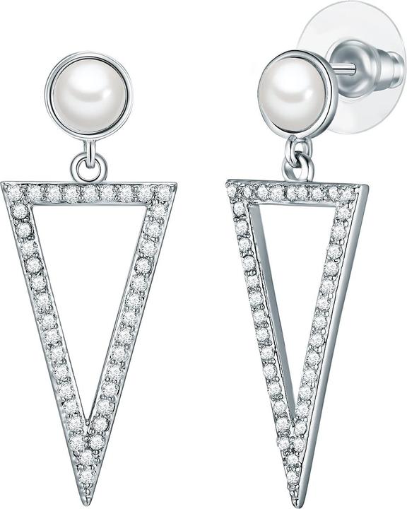 Actual product image Lulu & Jane Brass zirconia shell pearl silver - 33066 (Brass)