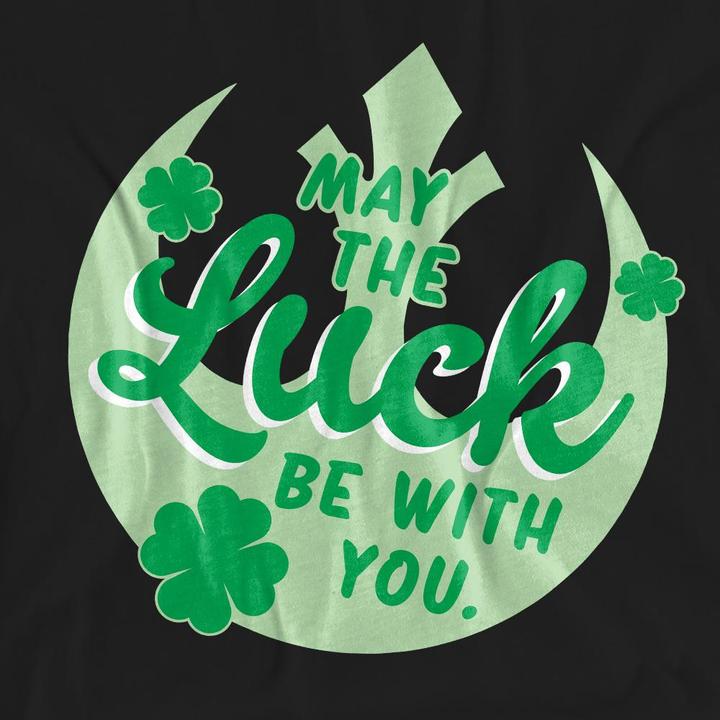 Actual product image Star Wars Unisex Adult Luck Rebel Sign St Patricks Day T-Shirt (M)