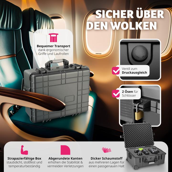 Produktbild tectake Transportkoffer rollbar mit Teleskopgriff