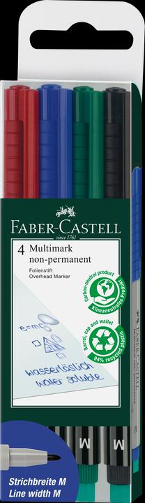 Produktbild Faber-Castell Overheadstift Multimark Non-Permanent (Mehrfarbig, 1 mm, 4 x)