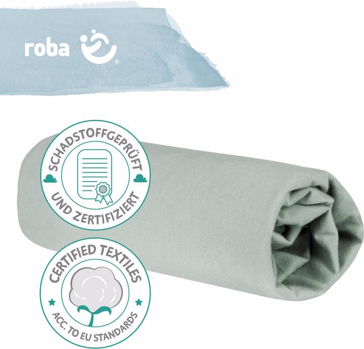 Produktbild Roba Spannbettlaken Jersey, 45 x 90 cm und 40 x 90 cm Lil Planet frosty green (45 x 90 cm)