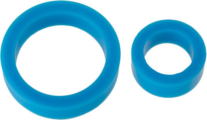 Actual product image Doc Johnson Silicone Cock Rings - Double Pack Blue (5.80 cm)