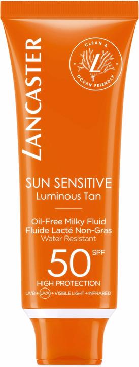 Lancaster Clean Sun Sensitive Milky Fluid (Sonnencreme Gesicht, SPF 50, 50 ml, 150 g)