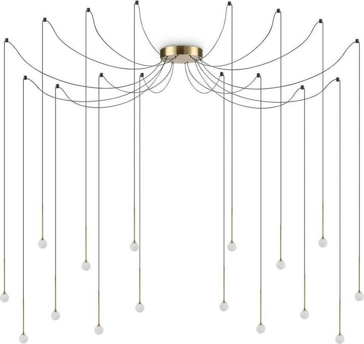 Actual product image Ideal lux LUCCIOLA LED pendant light 16x 16x16W ⌀200mm brass warm white 284019 (1300 lm)