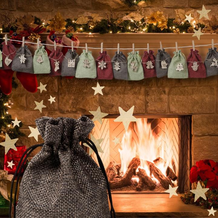 Produktbild Hermex Weihnachtskalender zum Befüllen Do-It-Yourself-Adventskalender Jutebeutel