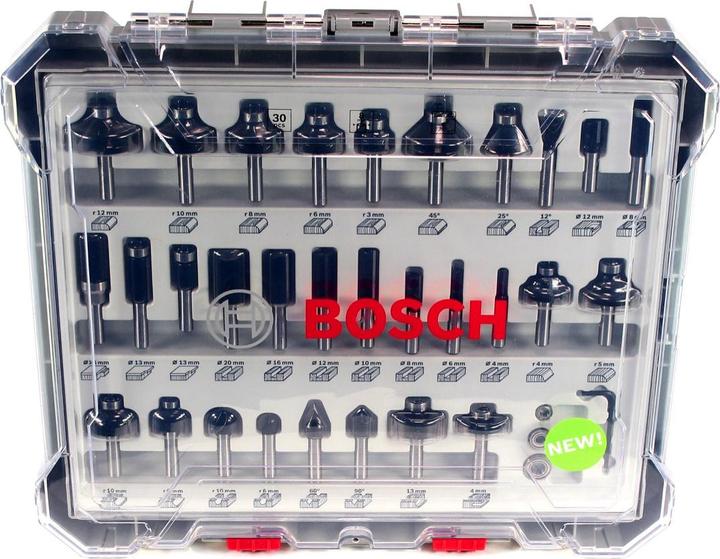 Immagine prodotto Bosch Professional Zubehör Set di bave a mano libera. Gambo da 8 mm. 30 pezzi