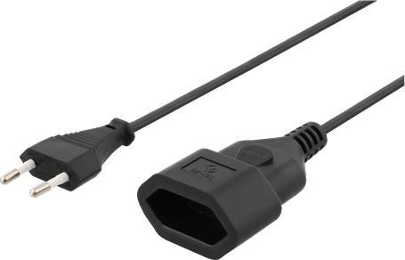 Immagine prodotto Deltaco Cavo di alimentazione senza messa a terra CEE 7/16 a IEC 60906-1 1m nero (1 m)