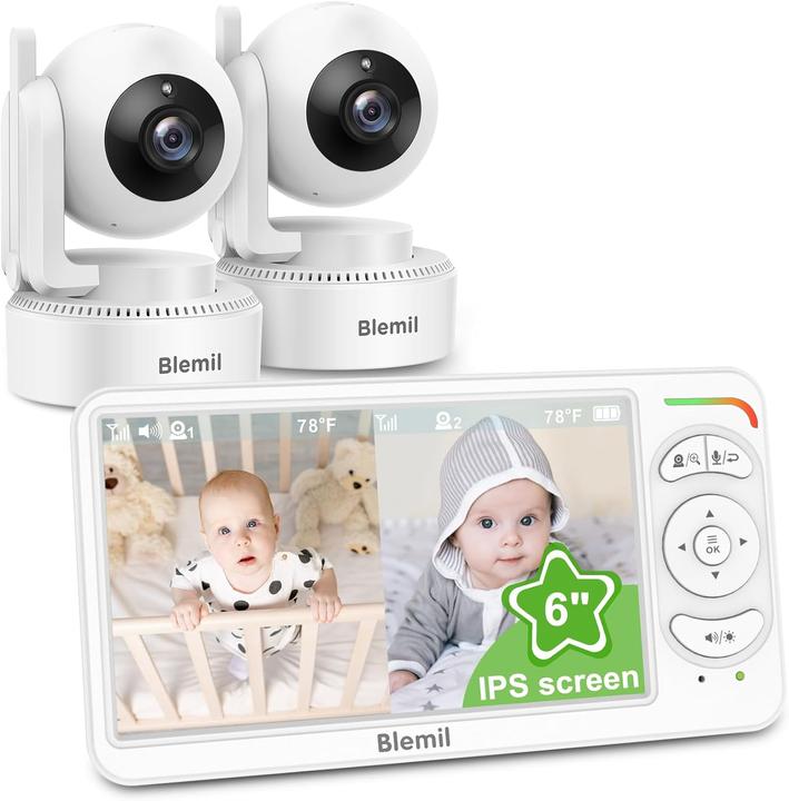 Actual product image Blemil Video Babyphone mit 2 Kameras und Split Screen (Video & Audio)