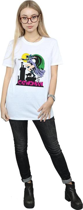 Actual product image Womens/Ladies Catwoman Text Logo Cotton Boyfriend T-Shirt (XL)