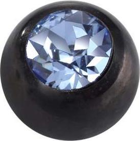 Immagine prodotto Bijouteria Chiusura piercing (Acciaio chirurgico 316L, Rivestimento PVD (nero), Cristallo premium)