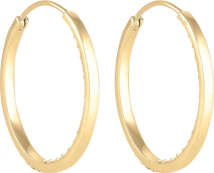 Actual product image Elli Earrings Creoles Crystals Basic gold plated (925 Sterling silver gold-plated, Glass crystal)