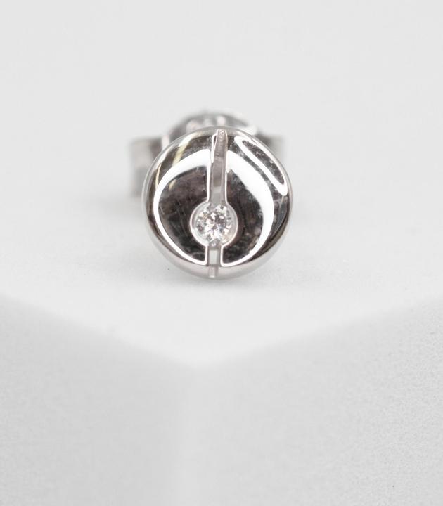 Immagine prodotto Muau Borchie singole in oro bianco 750 Zirconia 6 mm (Oro bianco 750/18 carati)