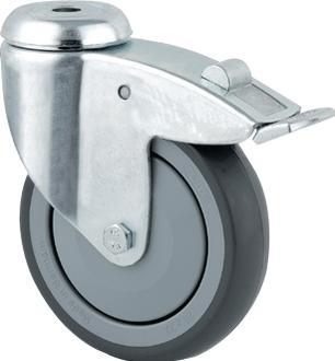 Actual product image Tente Swivel castor with brakes, 125mm, 100kg