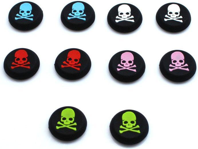 Actual product image JTI 4x joystick protectors for Xbox and PS4 hand controls - skull and crossbones (PS4, Xbox One S)
