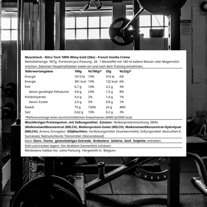 Image du produit Muscle Tech Performance Series Nitro Tech 100% Whey Gold (Crème vanille française, 1 pcs, 1198 g)