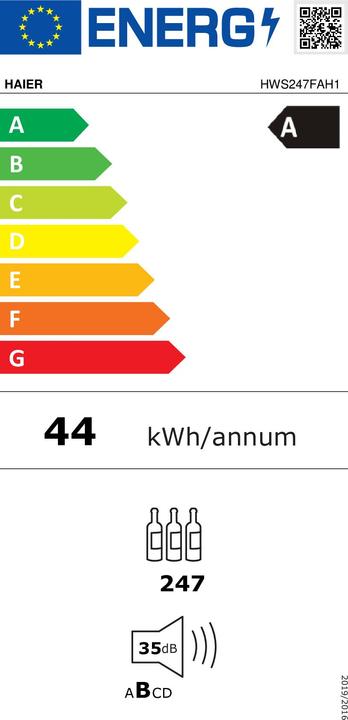 Label énergétique Haier HWS247FAH1