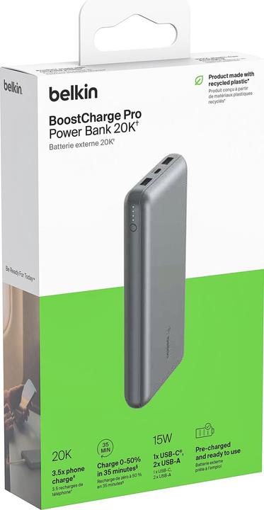 Produktbild Belkin 20k power bank 15w space grey (20000 mAh, 15 W, 15 Wh)