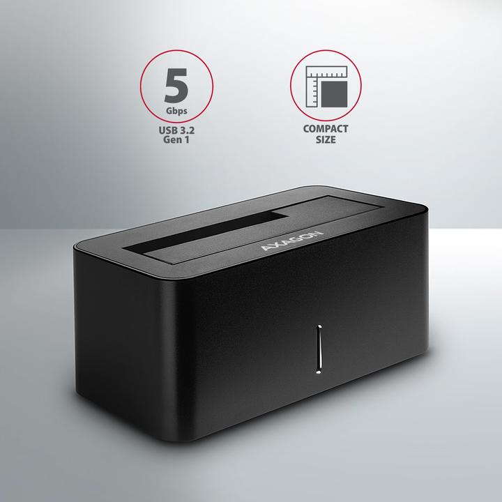 Produktbild Axagon ADSA-SN Speicherlaufwerk-Docking-Station USB 3.2 Gen 1 (3.1 Gen 1) Type-A Schwarz (3.5", 2.5")