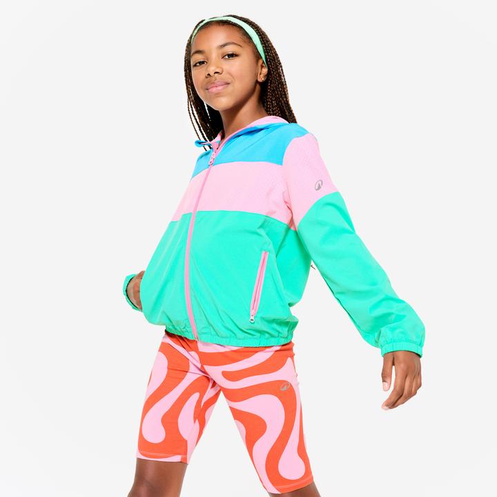 Immagine prodotto Domyos Trainingsjacke Kinder leicht atmungsaktiv - rosa/blau (14, 15, 16)