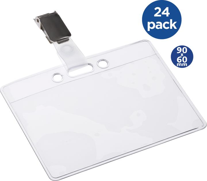Actual product image Europel Name tag, open at the top, with clip, 60 x 90 mm