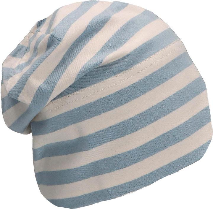 Actual product image Sterntaler Beanie Slouch Beanie Striped Light Blue Gr. 43 (43)