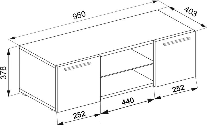 Produktbild VCM Holz TV Wand Lowboard Fernsehschrank Jusa (95 x 36 x 40 cm)