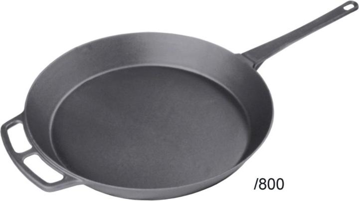 Contacto Padella gigante in ghisa con 2 manici sagomati e impugnatura (55 cm, Padella per friggere, Ghisa)