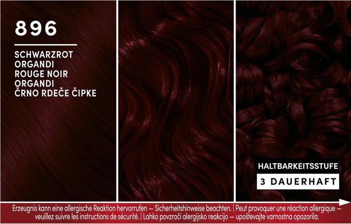 Actual product image Schwarzkopf Brillance Hair Coloring Black (896 black red organdi)
