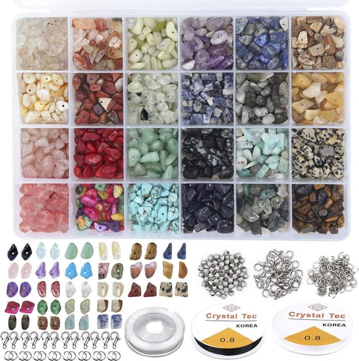 Produktbild I Am Creative Naturstein Schmuck Herstellungs Kit Zwischenperlen Armband / Ketten DIY Zubehör - Bunt 380-tlg. Set